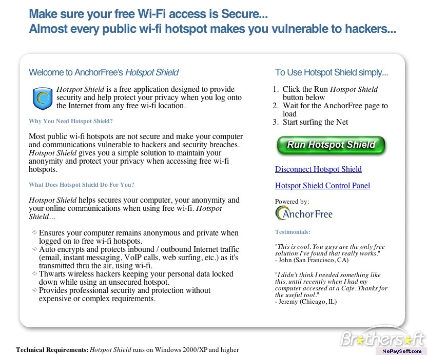 AnchorFree Hotspot Shield VPN Review & Rating